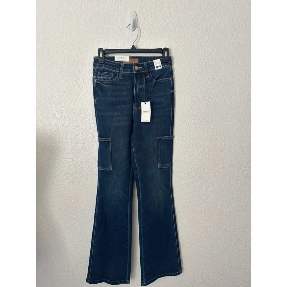 NWT Judy Blue High-Waisted Cargo Bootcut Jeans Size 0/24